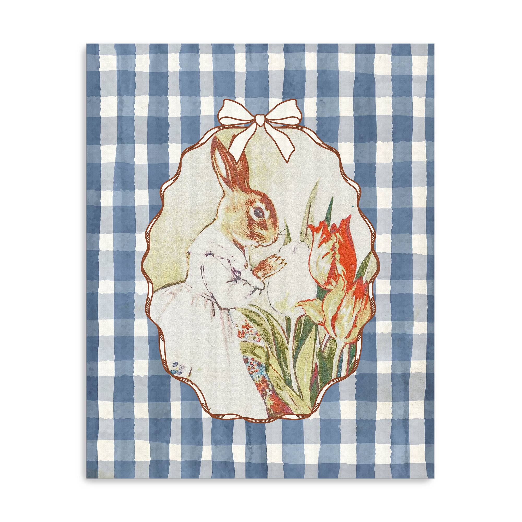 Lumaprints Lady Bunny and Her Tulips Canvas Giclée Art